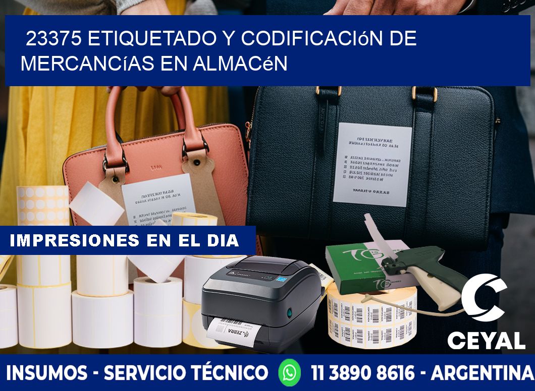 23375 Etiquetado y codificación de mercancías en almacén