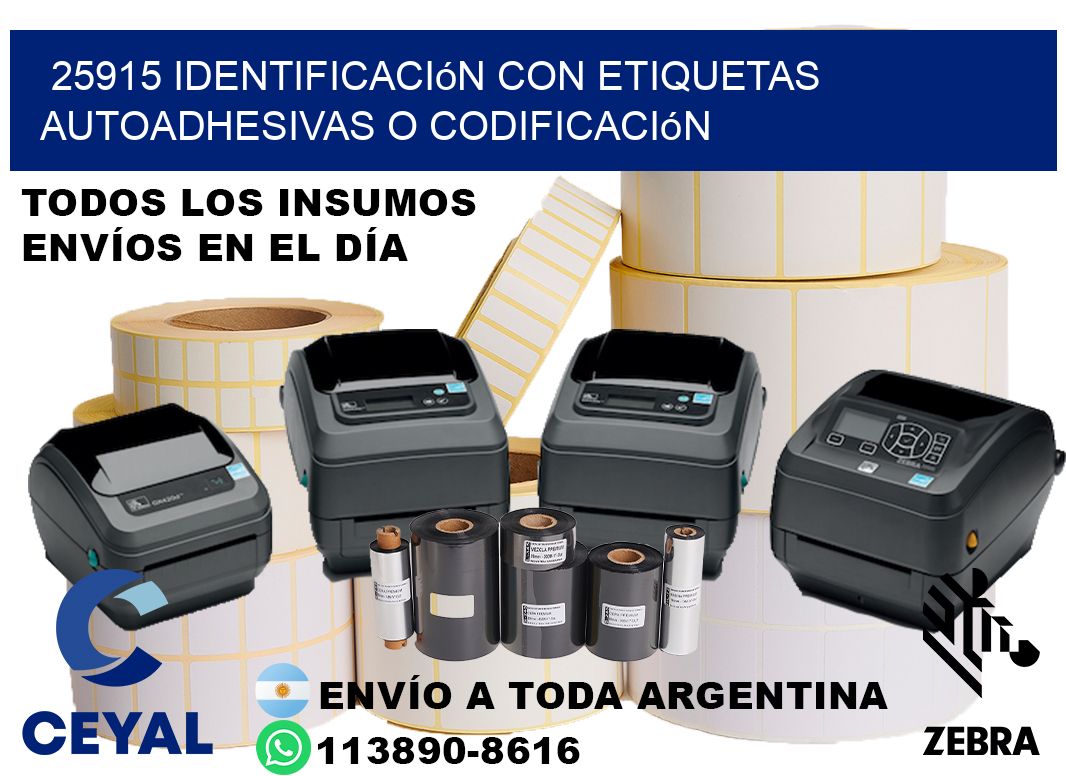 25915 identificación con etiquetas autoadhesivas o codificación