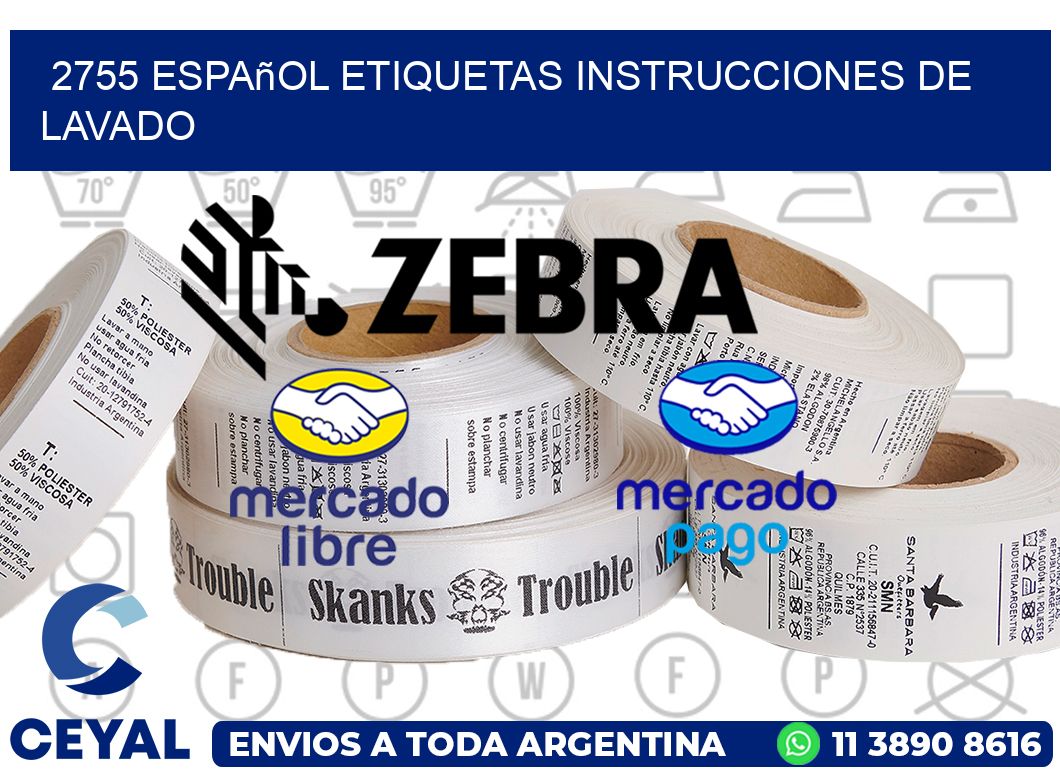 2755 español etiquetas instrucciones de lavado