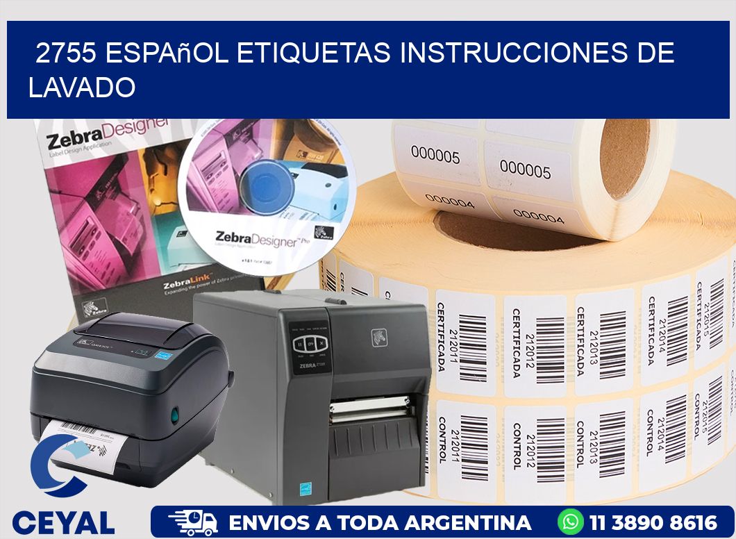 2755 español etiquetas instrucciones de lavado
