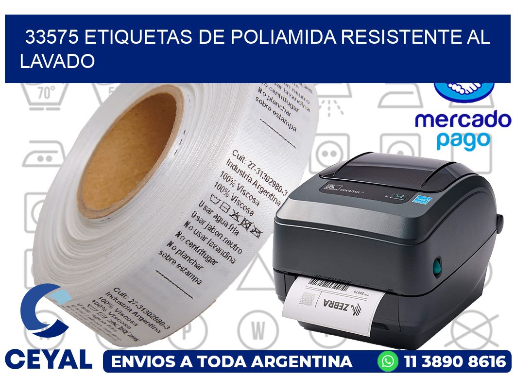 33575 Etiquetas de poliamida resistente al lavado