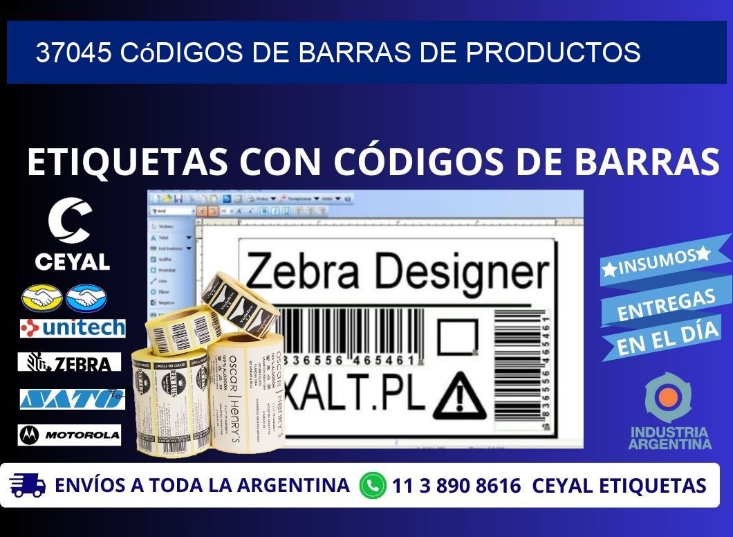 37045 Códigos de barras de productos