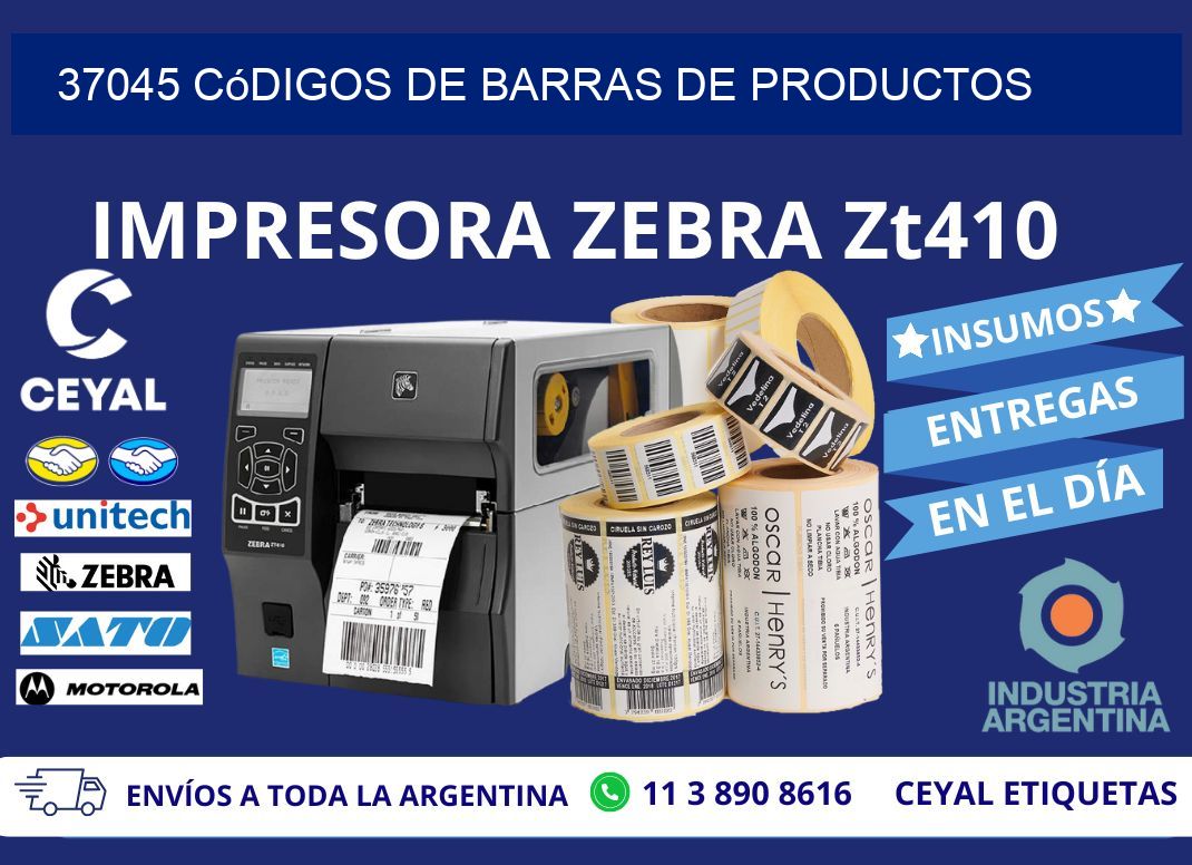 37045 Códigos de barras de productos