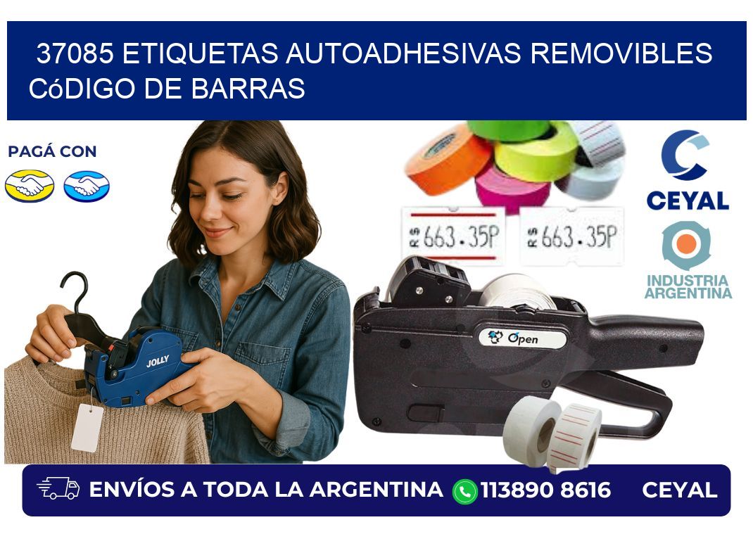 37085 etiquetas autoadhesivas removibles código de barras