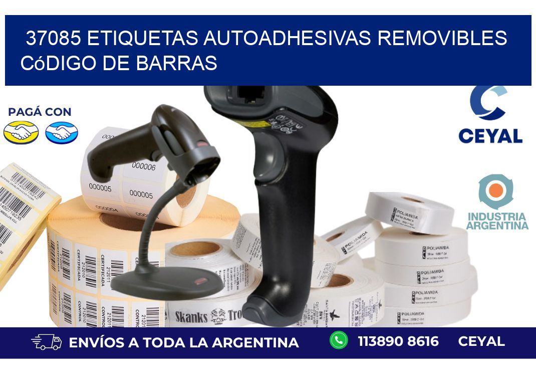 37085 etiquetas autoadhesivas removibles código de barras