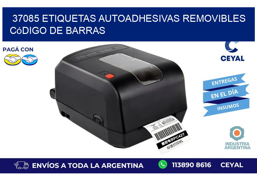37085 etiquetas autoadhesivas removibles código de barras