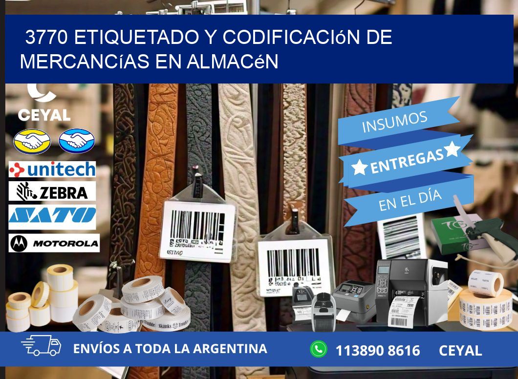 3770 Etiquetado y codificación de mercancías en almacén