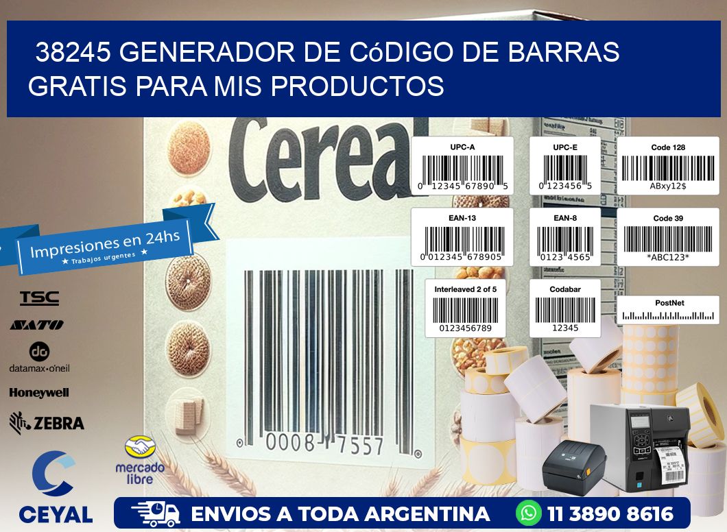 38245 Generador de código de barras gratis para mis productos