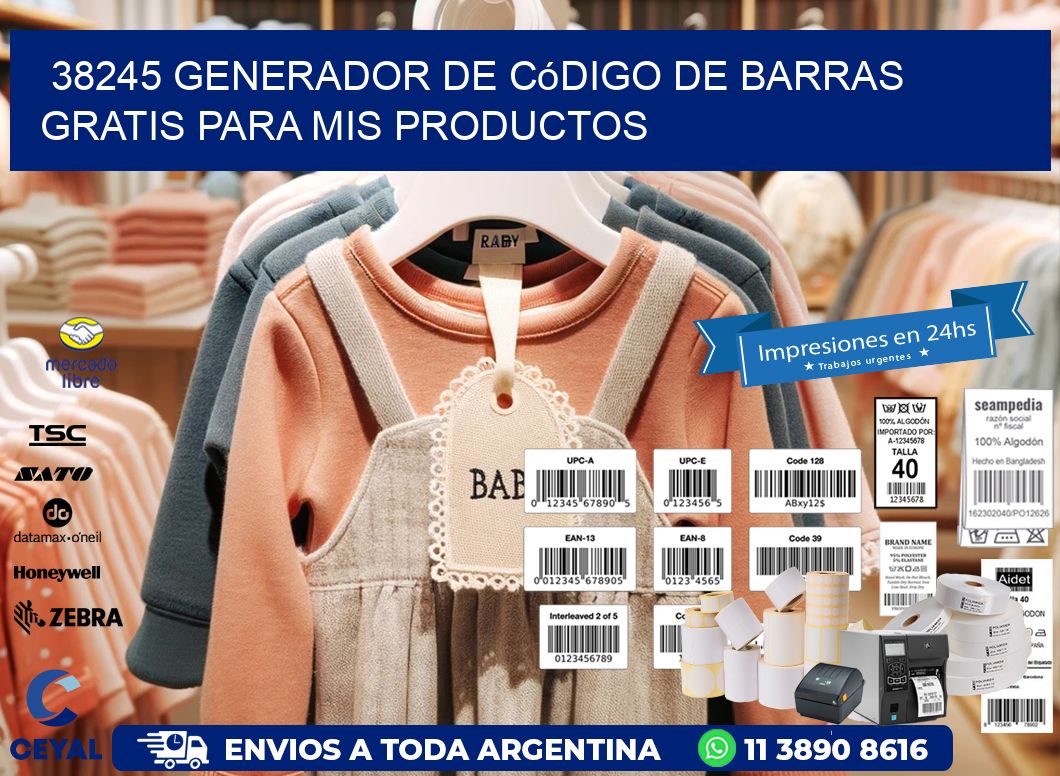 38245 Generador de código de barras gratis para mis productos