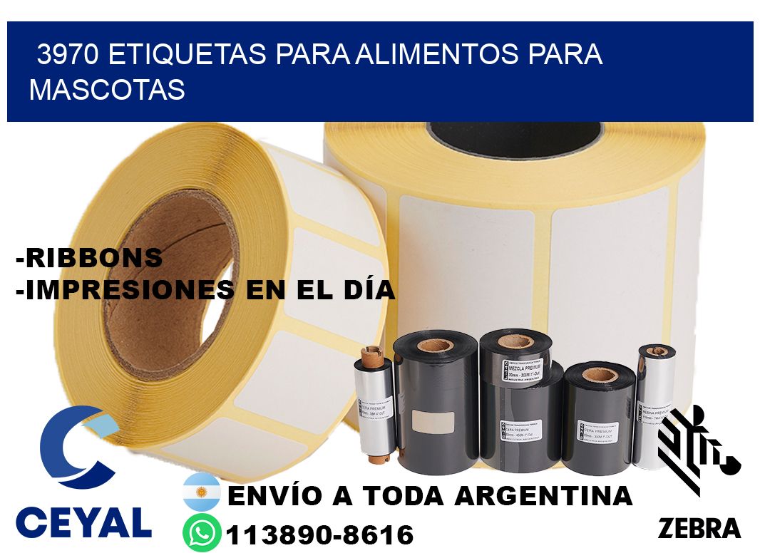 3970 Etiquetas para alimentos para mascotas