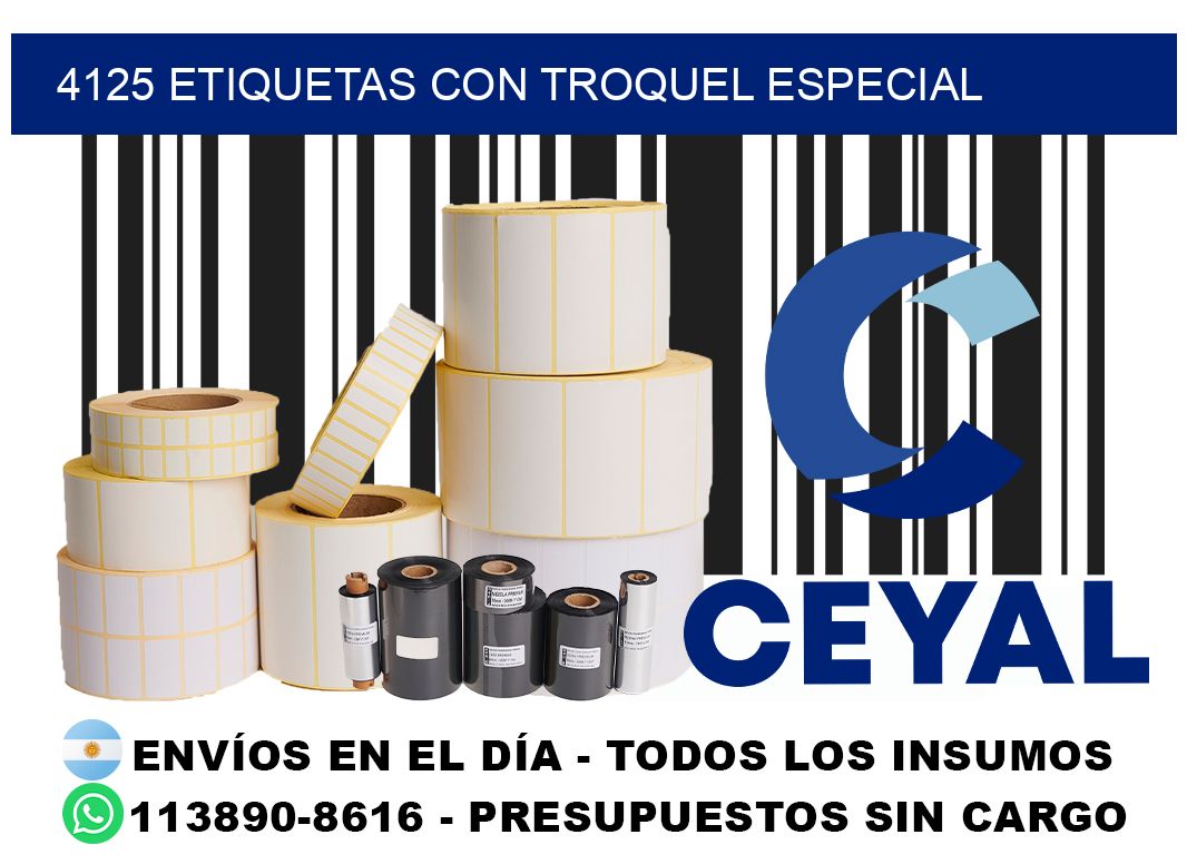 4125 Etiquetas con troquel especial