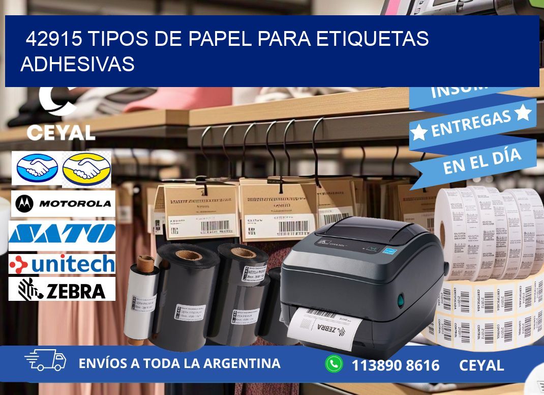 42915 Tipos de papel para etiquetas adhesivas