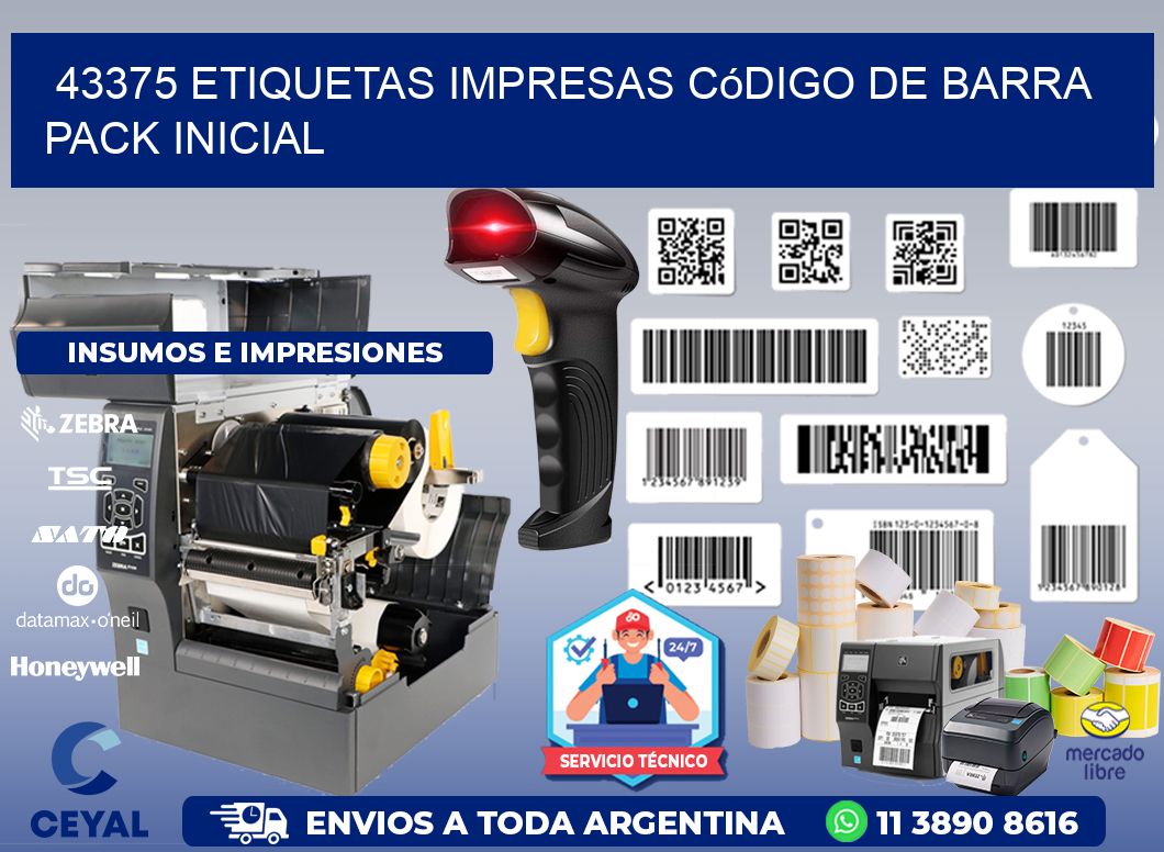 43375 Etiquetas Impresas código De Barra Pack Inicial