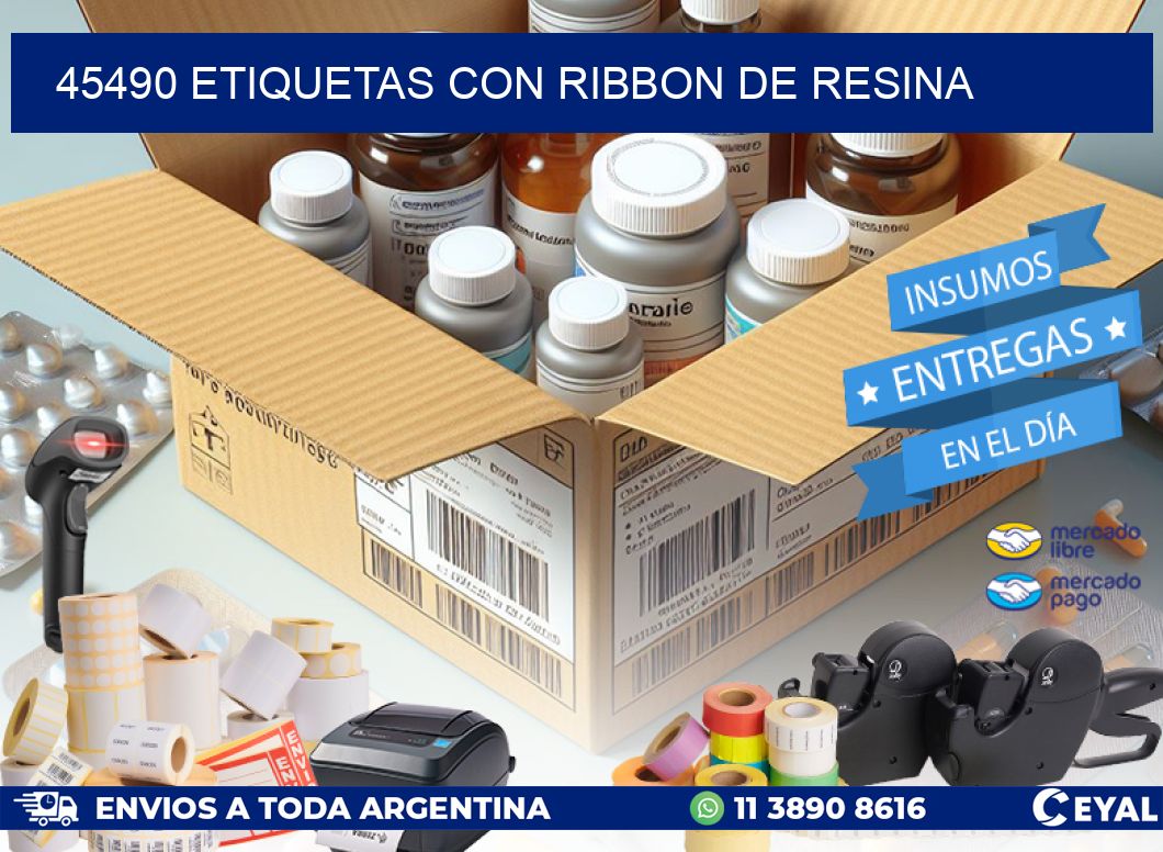 45490 etiquetas con ribbon de resina