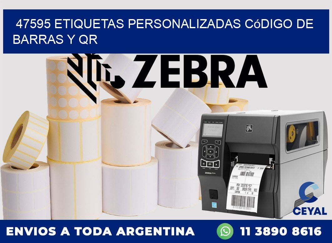 47595 etiquetas personalizadas código de barras y QR