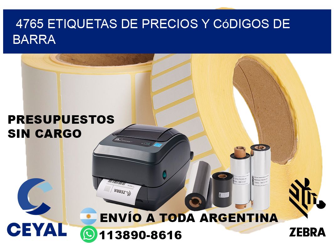 4765 Etiquetas de precios y códigos de barra