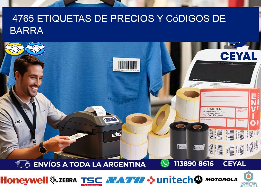 4765 Etiquetas de precios y códigos de barra