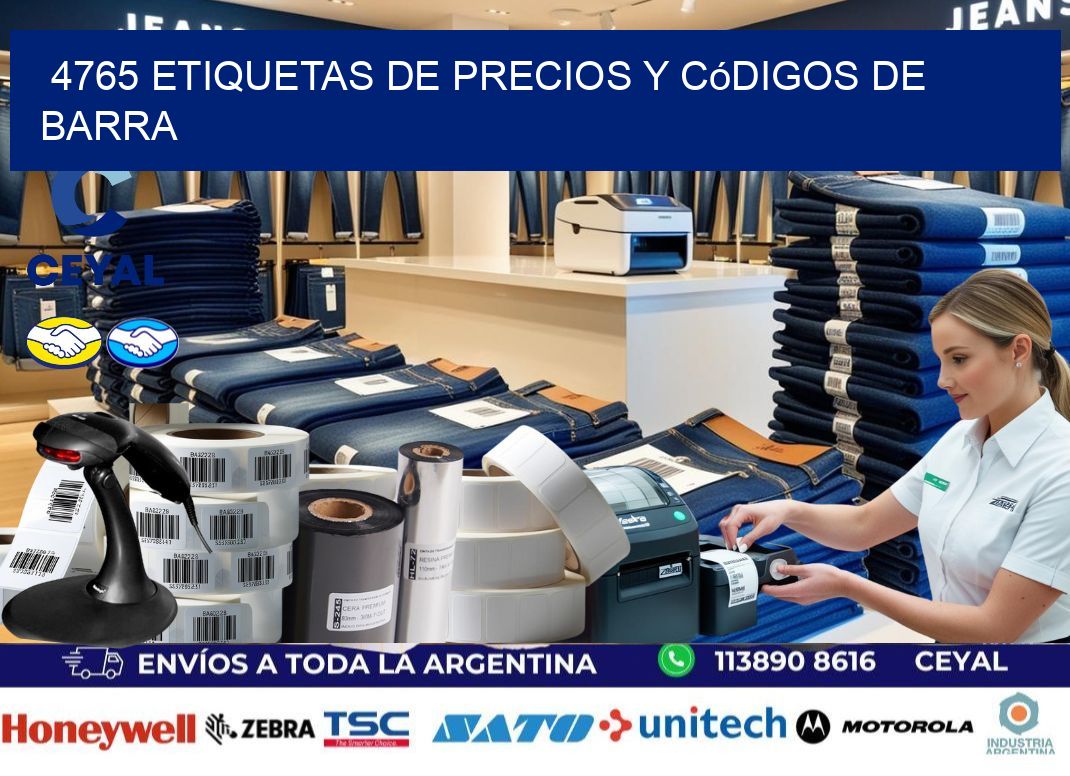 4765 Etiquetas de precios y códigos de barra
