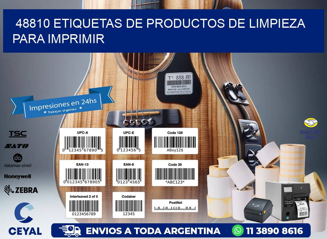 48810 Etiquetas de productos de limpieza para Imprimir