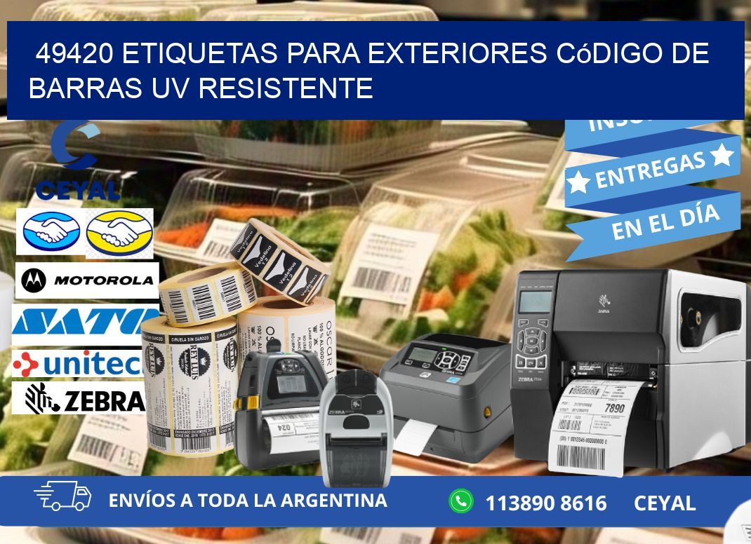 49420 etiquetas para exteriores código de barras UV resistente