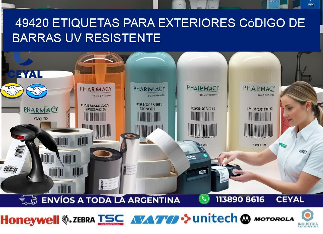49420 etiquetas para exteriores código de barras UV resistente