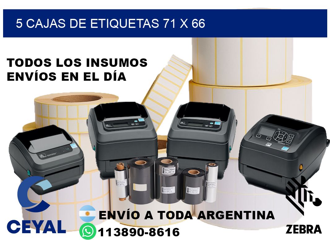 5 cajas de etiquetas 71 x 66