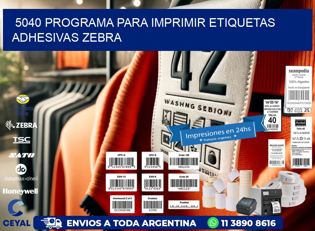 5040 Programa para imprimir etiquetas adhesivas zebra