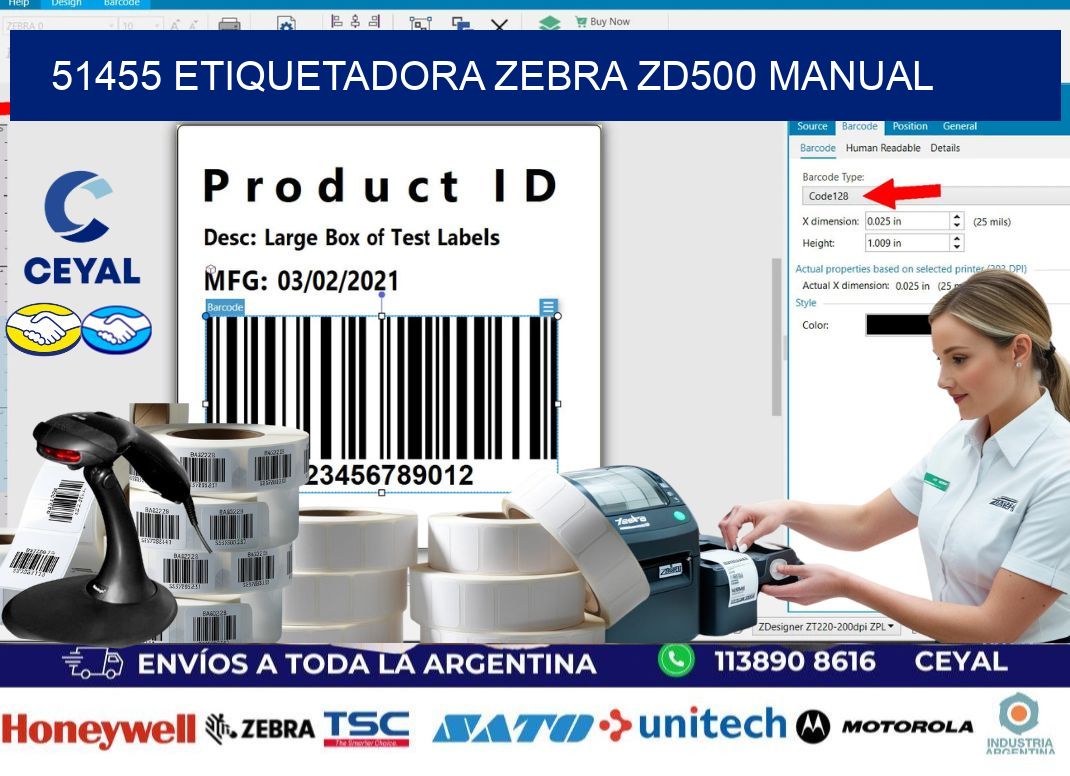 51455 Etiquetadora Zebra ZD500 manual