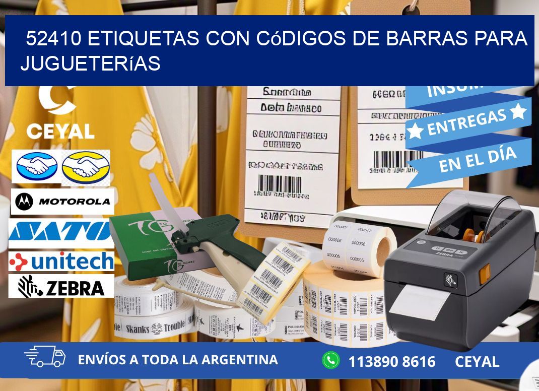 52410 etiquetas con códigos de barras para jugueterías