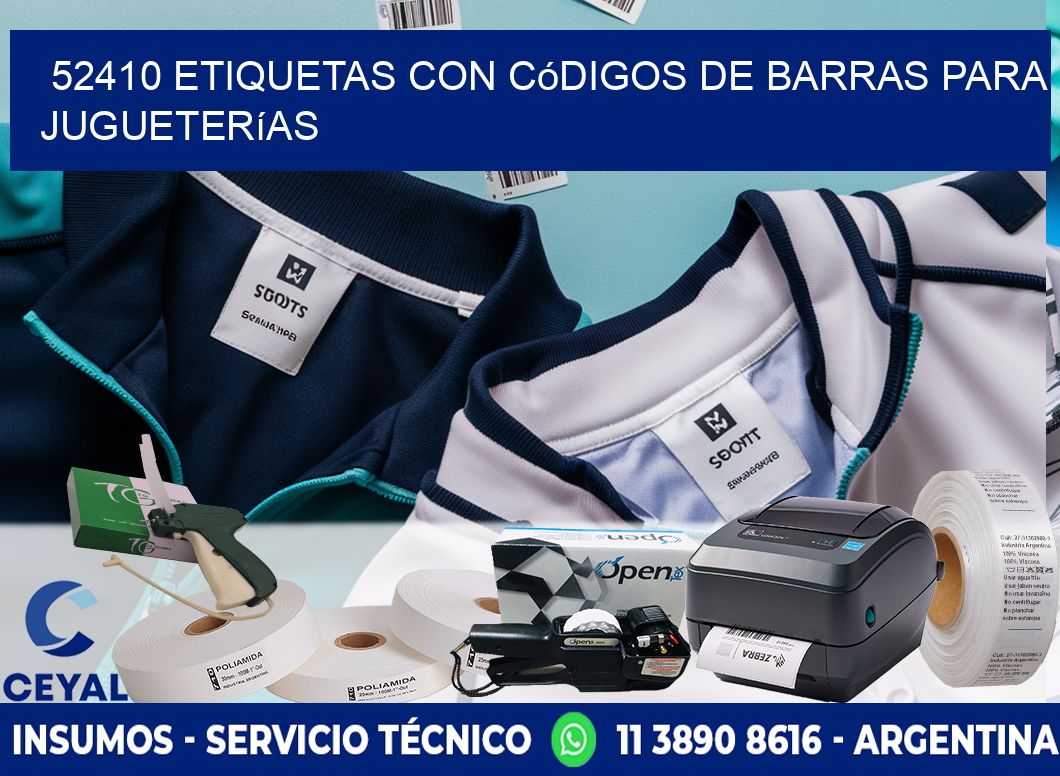 52410 etiquetas con códigos de barras para jugueterías
