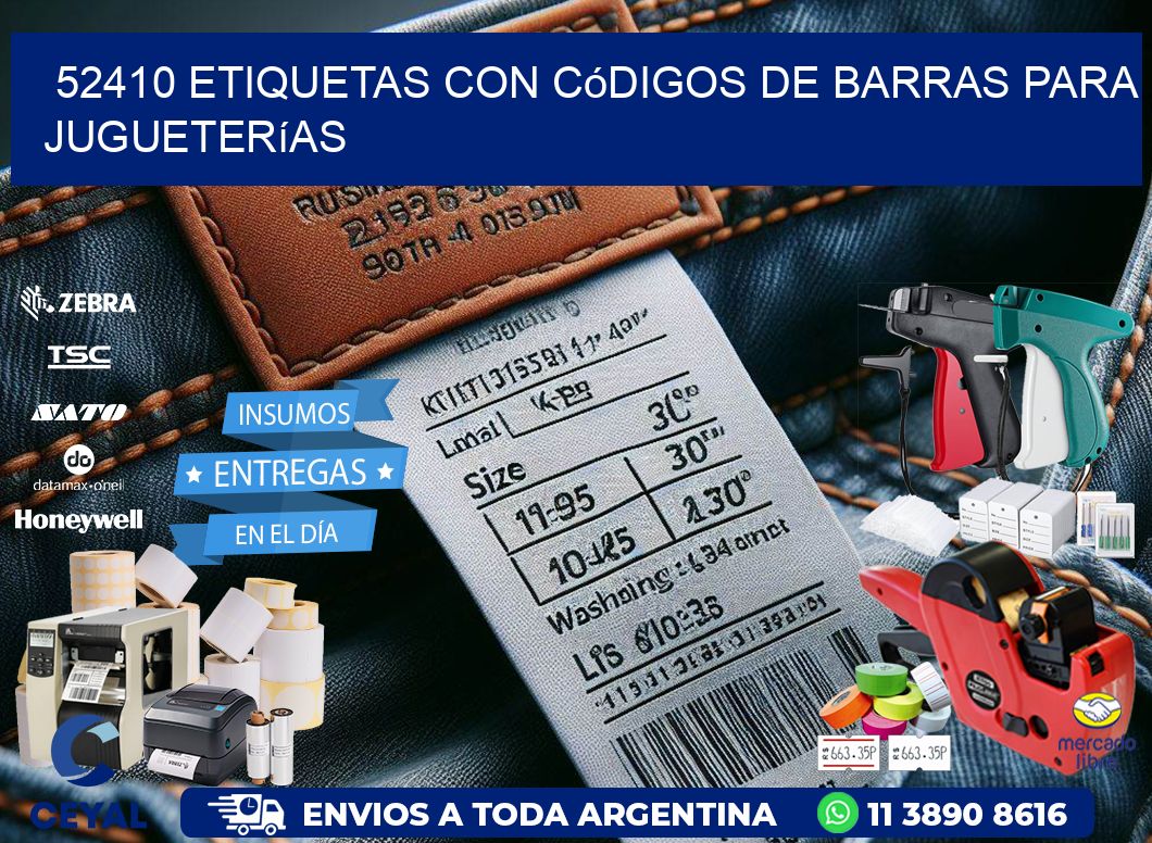 52410 etiquetas con códigos de barras para jugueterías