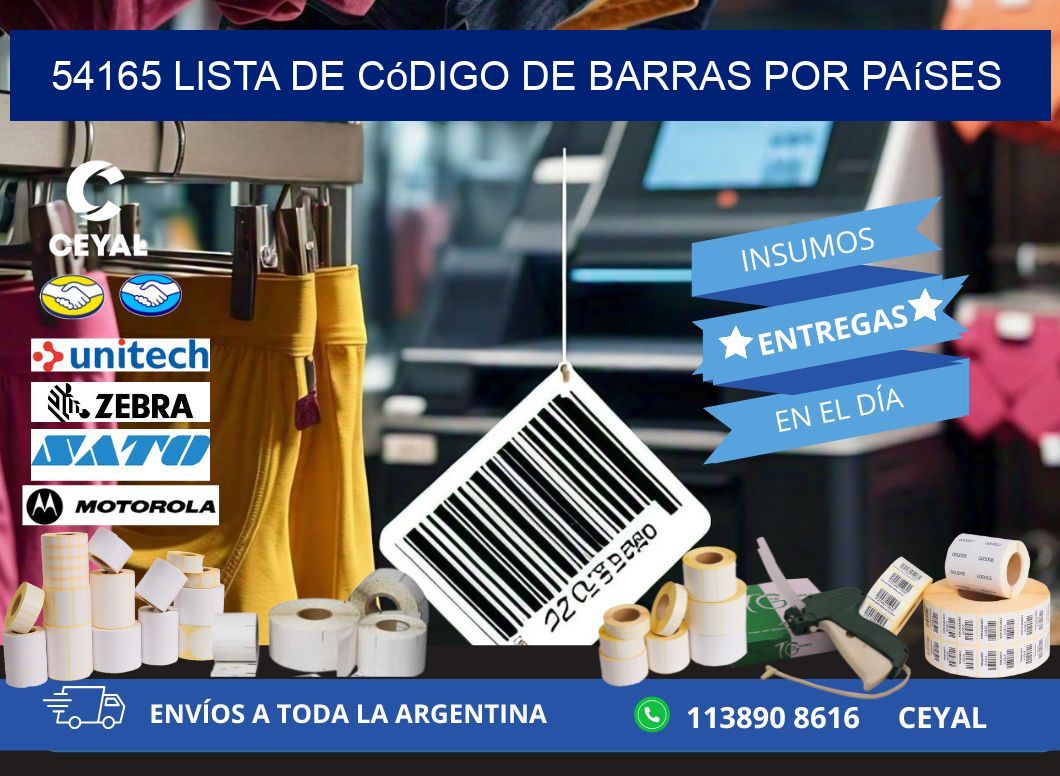 54165 Lista de código de barras por países