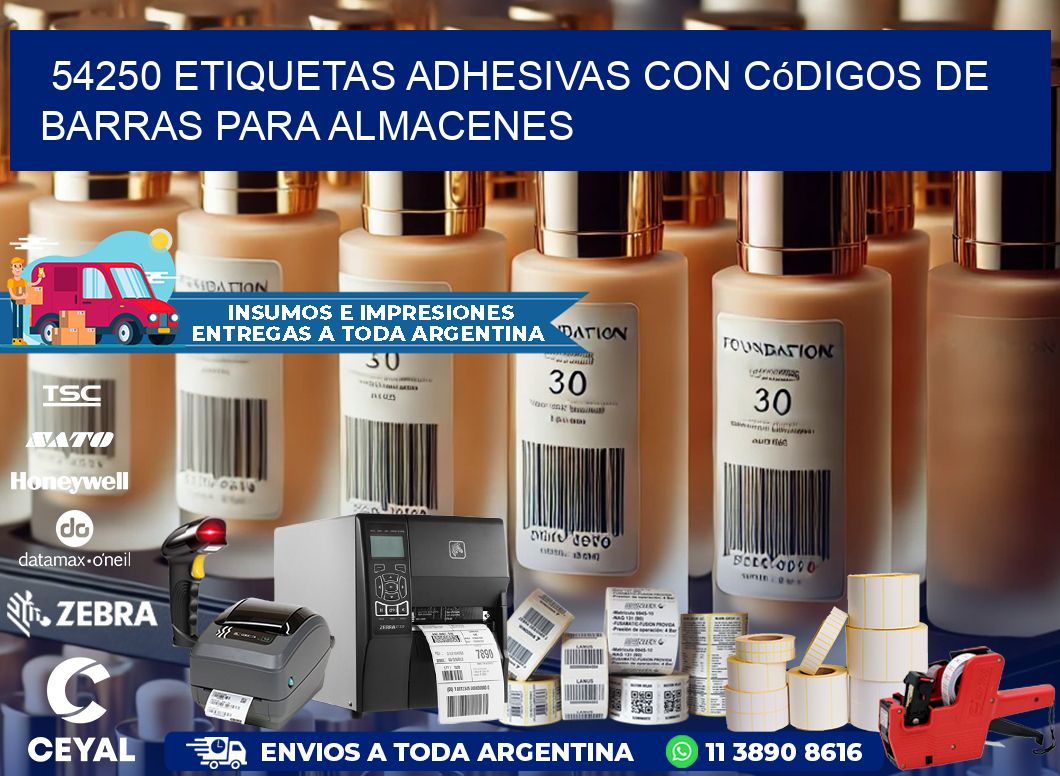 54250 etiquetas adhesivas con códigos de barras para almacenes