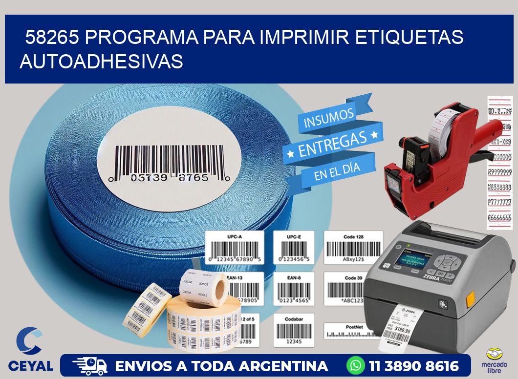 58265 Programa para imprimir etiquetas autoadhesivas