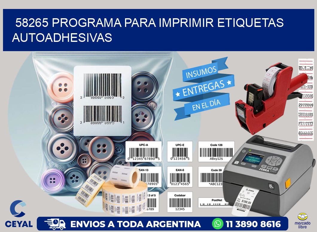 58265 Programa para imprimir etiquetas autoadhesivas