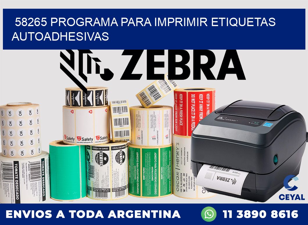 58265 Programa para imprimir etiquetas autoadhesivas