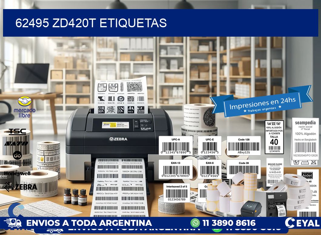 62495 ZD420t etiquetas