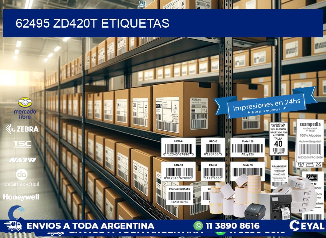 62495 ZD420t etiquetas