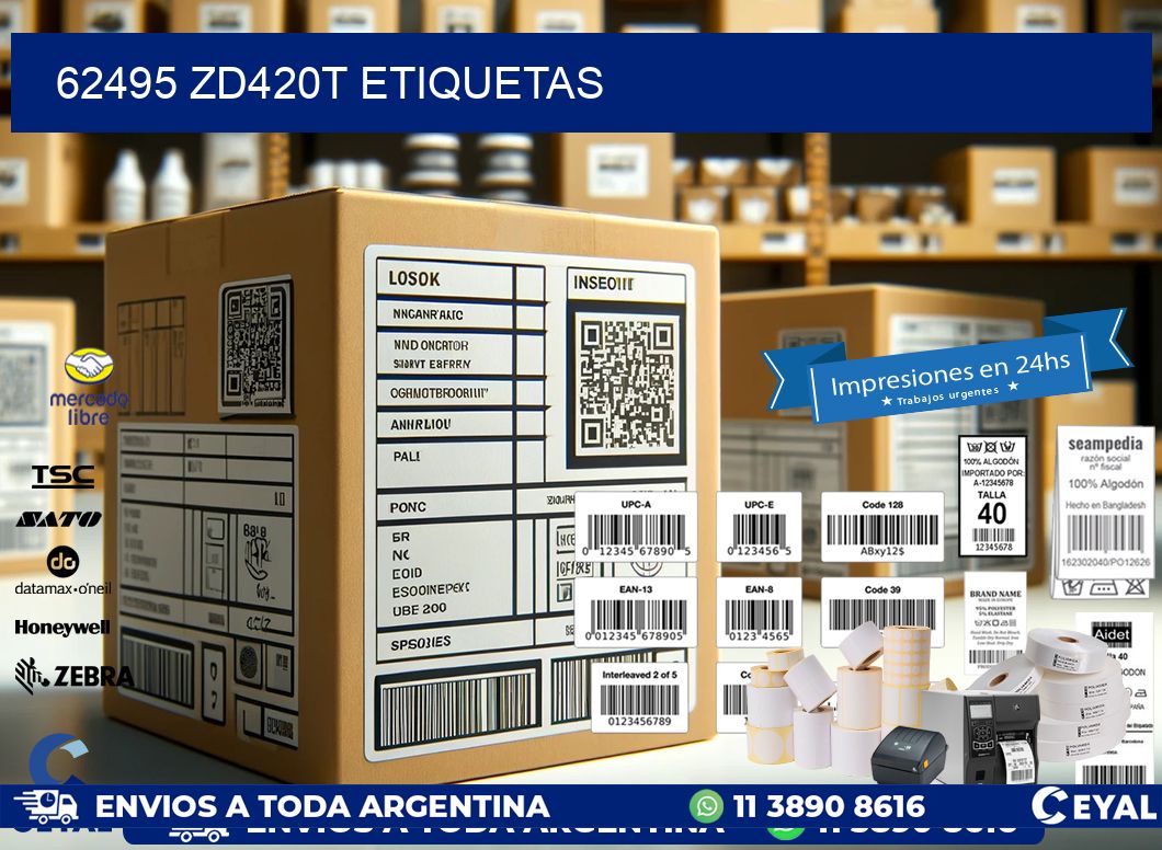 62495 ZD420t etiquetas