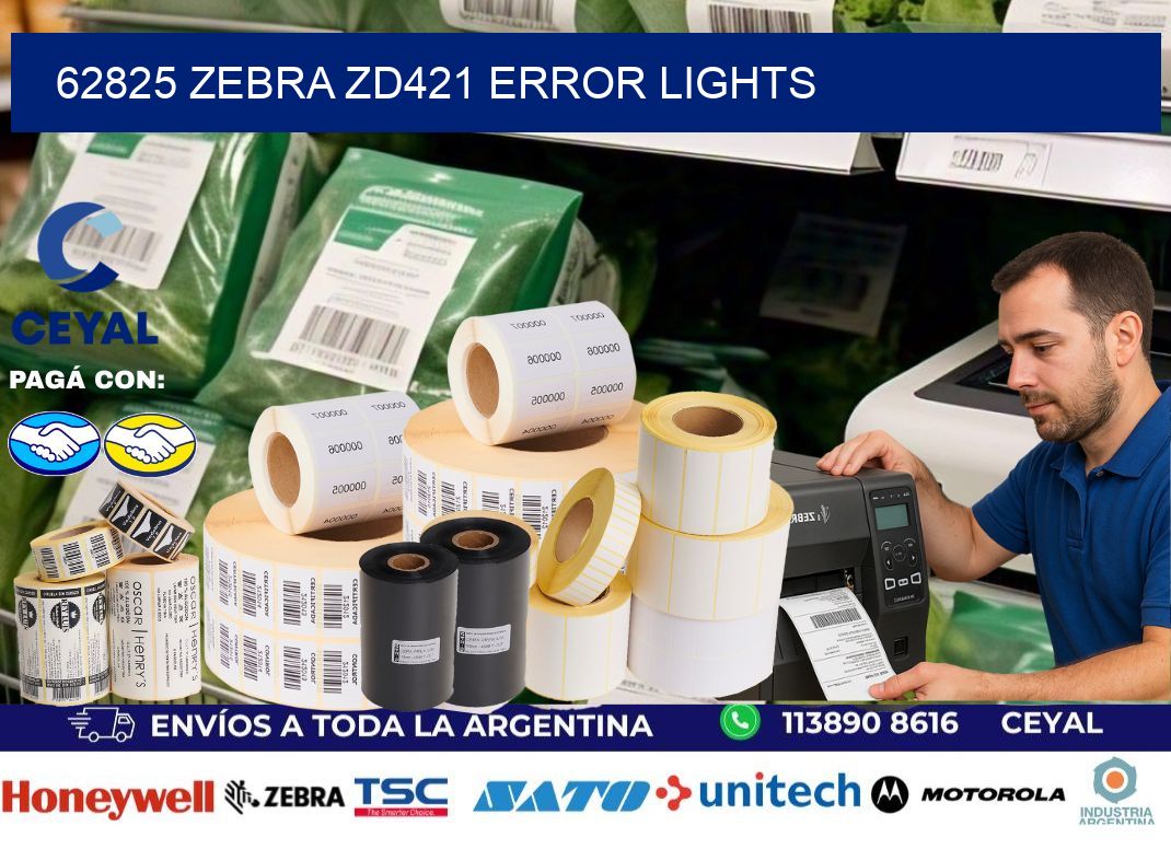 62825 Zebra ZD421 error lights