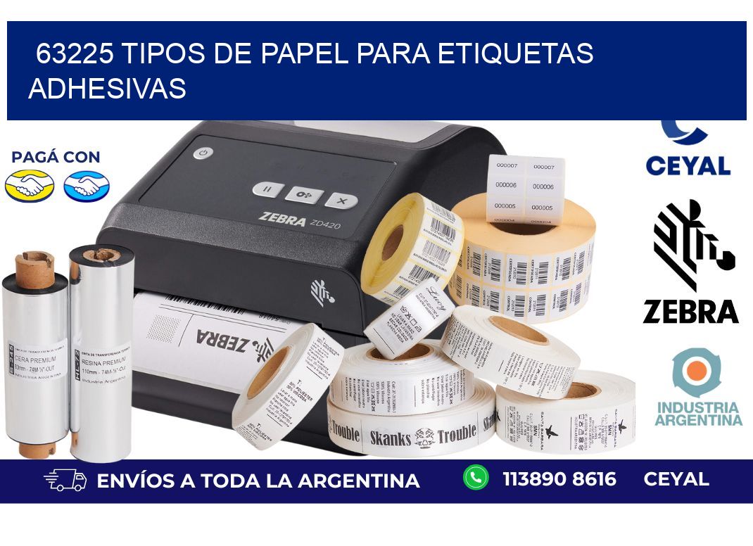 63225 Tipos de papel para etiquetas adhesivas