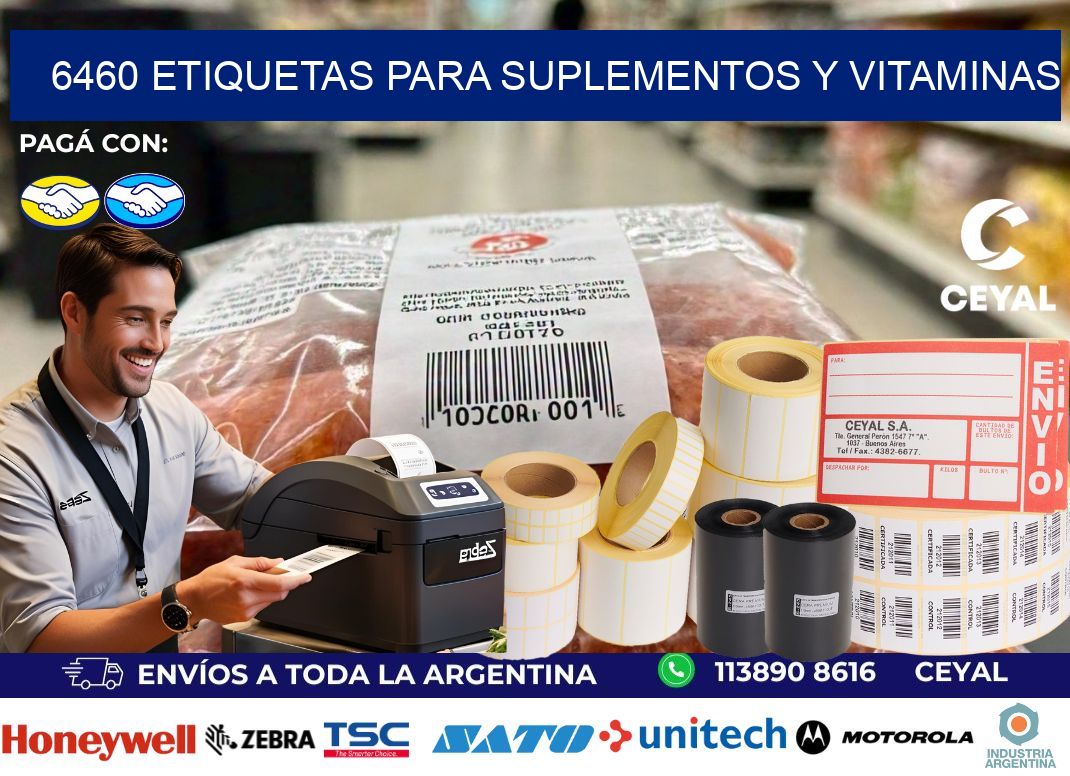 6460 Etiquetas para suplementos y vitaminas