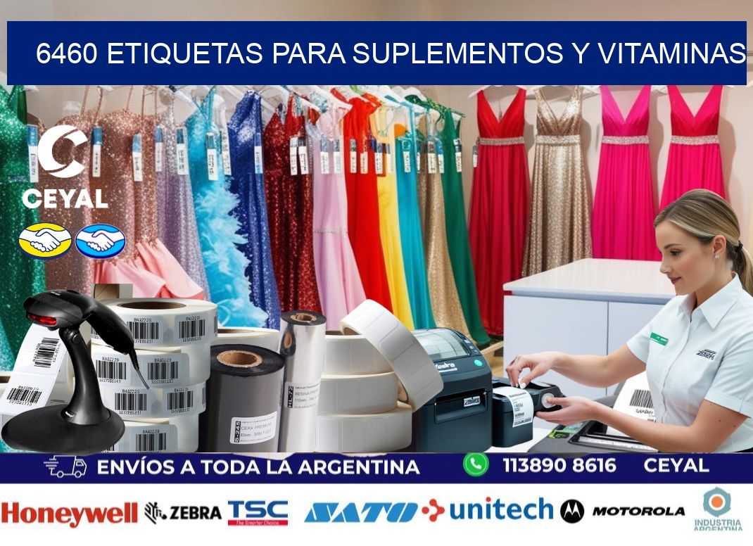 6460 Etiquetas para suplementos y vitaminas