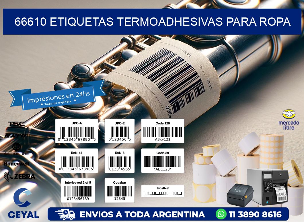 66610 Etiquetas termoadhesivas para ropa