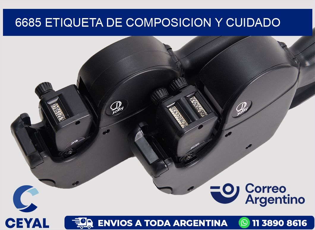 6685 etiqueta de composicion y cuidado