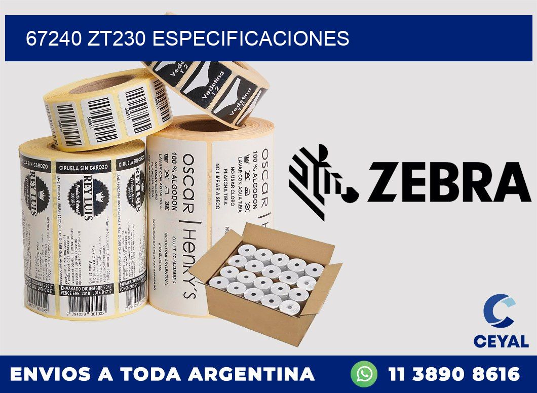 67240 ZT230 especificaciones