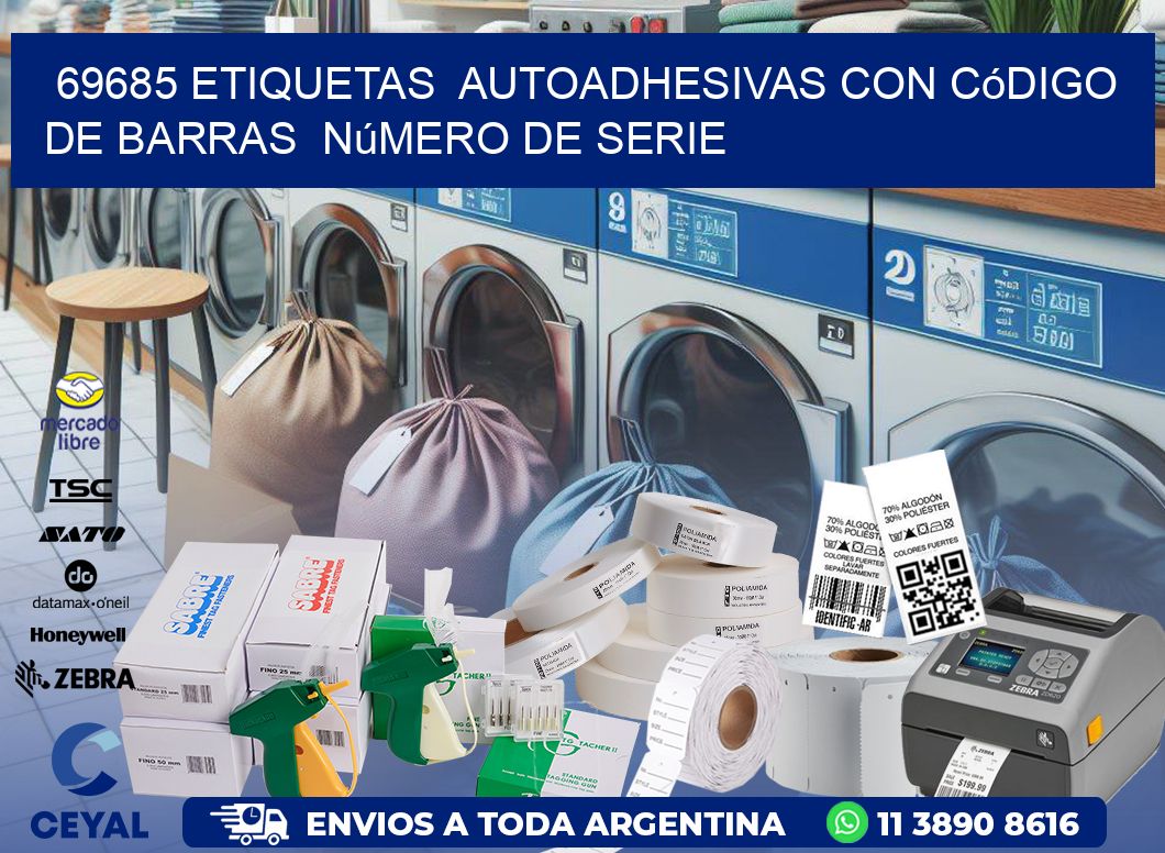 69685 etiquetas  autoadhesivas con código de barras  número de serie