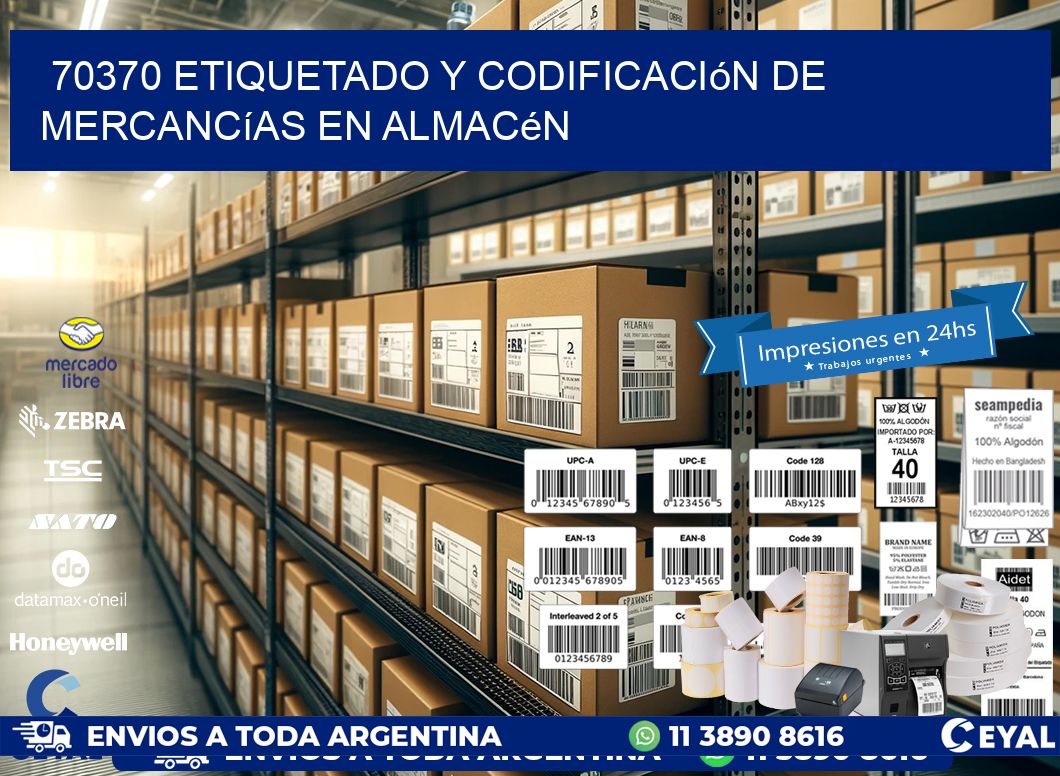 70370 Etiquetado y codificación de mercancías en almacén