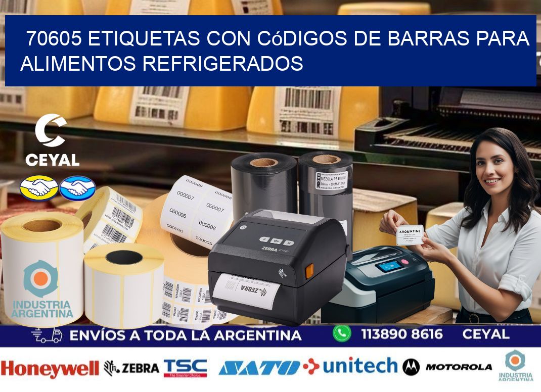 70605 Etiquetas con códigos de barras para alimentos refrigerados