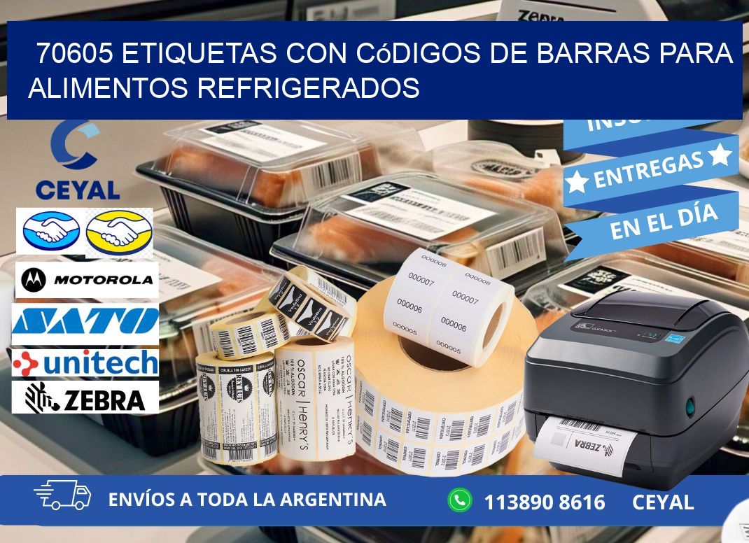 70605 Etiquetas con códigos de barras para alimentos refrigerados